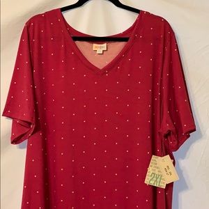 Lularoe Iris. New with tags. Pink with polka dots.